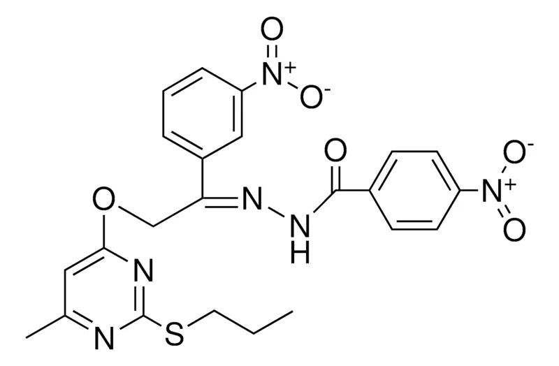 Sigma-Aldrich NITRO-BENZOIC ACID ((ME-PR-SULFANYL-PY-YLOXY)-(NITRO-PH)-ETHYLIDENE)-HYDRAZIDE,AldrichCPR