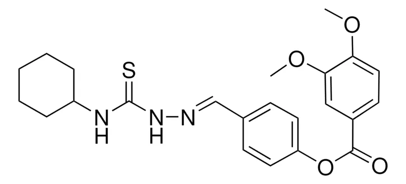 Sigma-Aldrich 4-(2-((CYCLOHEXYLAMINO)CARBOTHIOYL)CARBOHYDRAZONOYL)PHENYL 3,4-DIMETHOXYBENZOATE,AldrichCPR