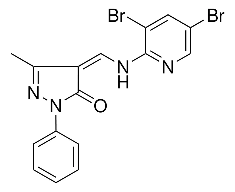 Sigma-Aldrich 4-((3,5-DIBROMO-PYRIDIN-2-YLAMINO)-METHYLENE)-5-ME-2-PH-2,4-2H-PYRAZOL-3-ONE,AldrichCPR