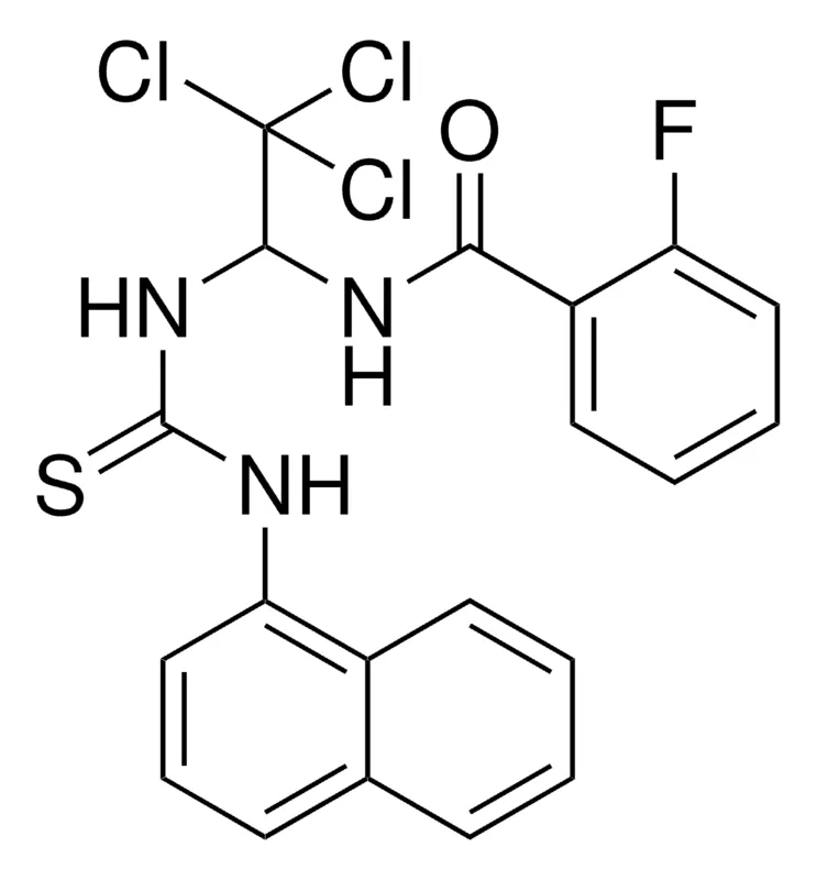 Sigma-Aldrich 2-FLUORO-N-(2,2,2-TRICHLORO-1-(3-NAPHTHALEN-1-YL-THIOUREIDO)-ETHYL)-BENZAMIDE,AldrichCPR