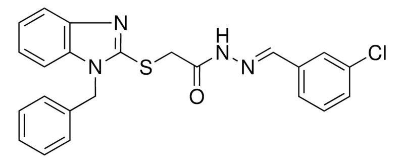 Sigma-Aldrich 2-(1-BZL-1H-BENZOIMIDAZOL-2-YLSULFANYL)-ACETIC ACID (3-CL-BENZYLIDENE)-HYDRAZIDE,AldrichCPR