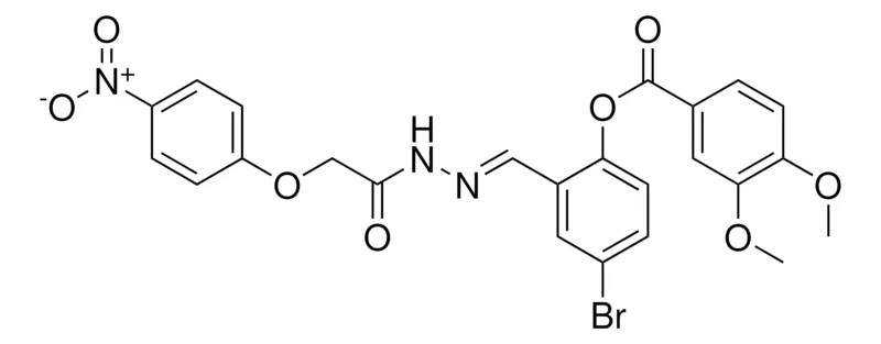 Sigma-Aldrich 4-BR-2-(2-((4-NITROPHENOXY)ACETYL)CARBOHYDRAZONOYL)PHENYL 3,4-DIMETHOXYBENZOATE,AldrichCPR