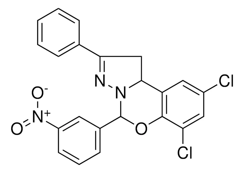Sigma-Aldrich 7,9-DICHLORO-5-(3-NITROPHENYL)-2-PH-1,10B-DIHYDROPYRAZOLO(1,5-C)(1,3)BENZOXAZINE,AldrichCPR