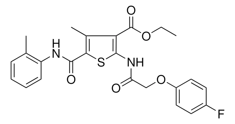 Sigma-Aldrich ET 2-(((4-F-PHENOXY)AC)AMINO)4-ME-5-(2-TOLUIDINOCARBONYL)-3-THIOPHENECARBOXYLATE,AldrichCPR