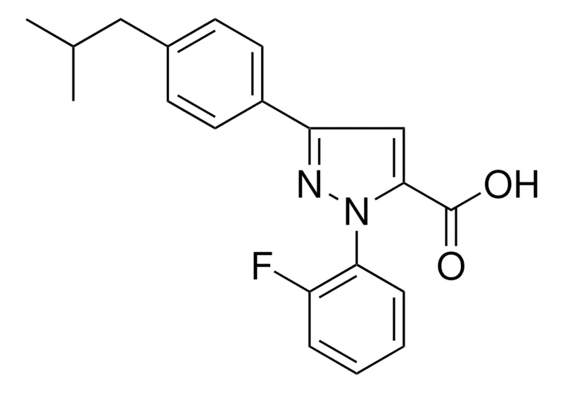 Sigma-Aldrich 1-(2-FLUOROPHENYL)-3-(4-ISOBUTYLPHENYL)-1H-PYRAZOLE-5-CARBOXYLIC ACID,AldrichCPR