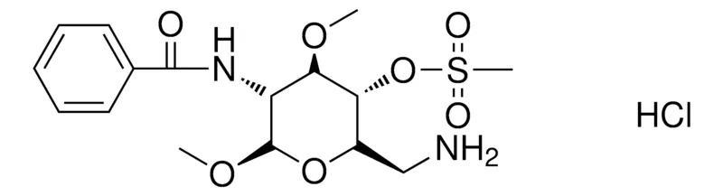Sigma-Aldrich 6-AMINO-2-BENZAMIDO-1,3-DI-ME-2,5-DESOXY-BETA-GLUCOPYRANOSIDE 4-MESYLATE HCL,AldrichCPR