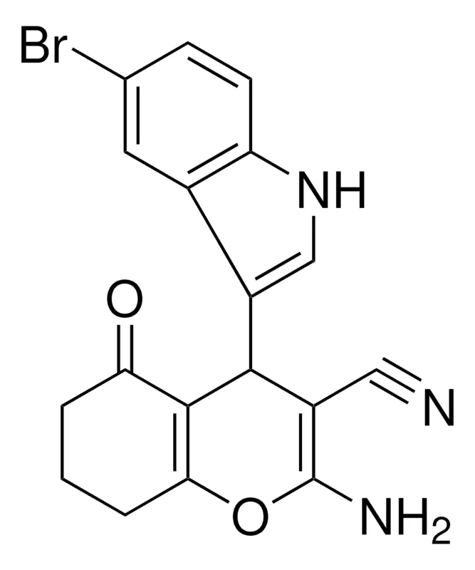 Sigma-Aldrich 2-AMINO-4-(5-BROMO-1H-INDOL-3-YL)-5-OXO-5,6,7,8-TETRAHYDRO-4H-CHROMENE-3-CARBONITRILE,AldrichCPR
