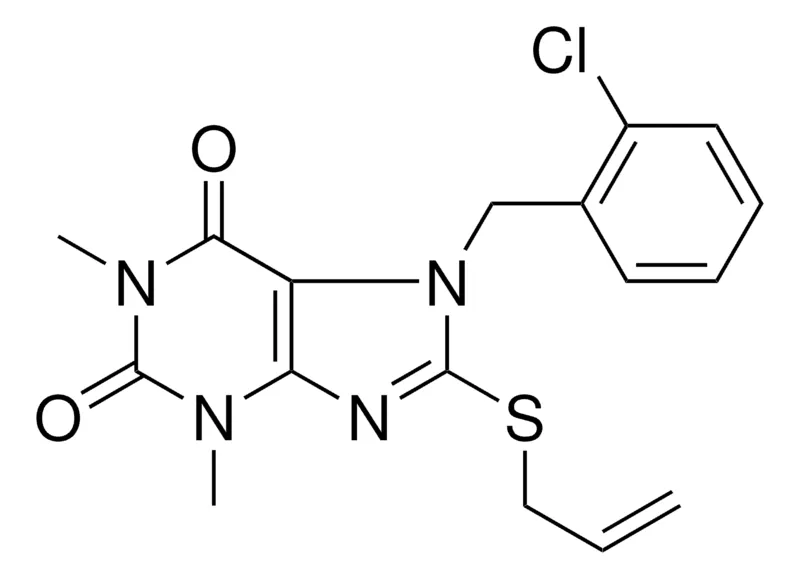 Sigma-Aldrich 8-(ALLYLTHIO)-7-(2-CHLOROBENZYL)-1,3-DIMETHYL-3,7-DIHYDRO-1H-PURINE-2,6-DIONE,AldrichCPR