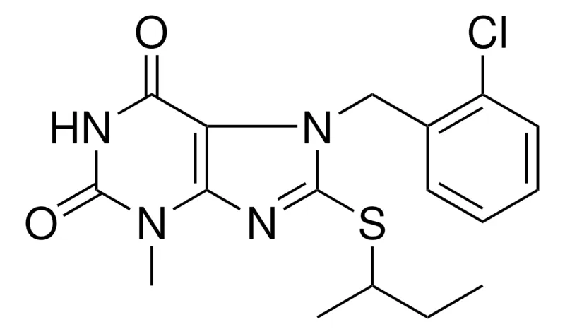 Sigma-Aldrich 8-SEC-BUTYLSULFANYL-7-(2-CHLORO-BENZYL)-3-METHYL-3,7-DIHYDRO-PURINE-2,6-DIONE,AldrichCPR