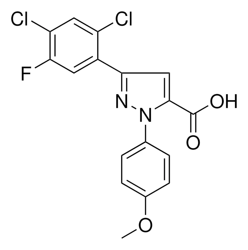 Sigma-Aldrich 3-(2,4-DICHLORO-5-FLUOROPHENYL)-1-(4-METHOXYPHENYL)-1H-PYRAZOLE-5-CARBOXYLIC ACID,AldrichCPR