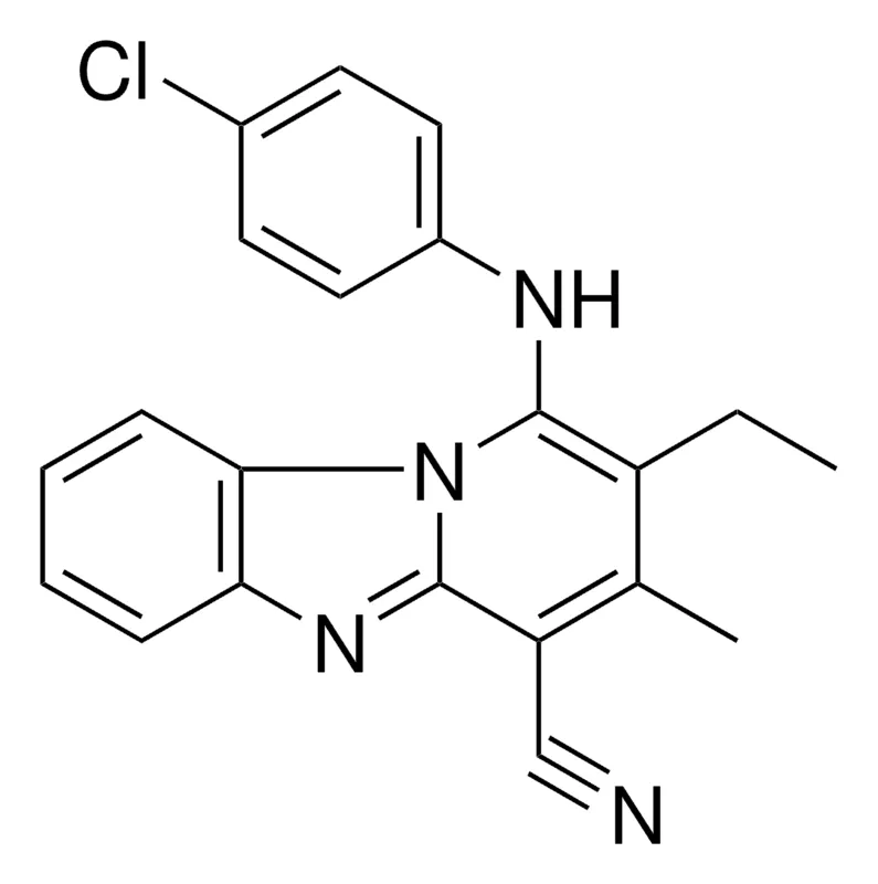 Sigma-Aldrich 1-(4-CL-PHENYLAMINO)-2-ET-3-ME-BENZO(4,5)IMIDAZO(1,2-A)PYRIDINE-4-CARBONITRILE,AldrichCPR