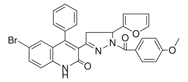 Sigma-Aldrich 6-BR-3-(5-FURAN-2-YL-1-(4-MEO-BZ)-4,5-2H-1H-PYRAZOL-3-YL)-4-PH-1H-QUINOLIN-2-ONE,AldrichCPR