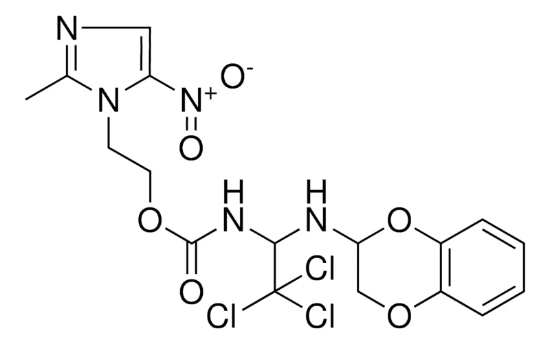 Sigma-Aldrich 2-(2-METHYL-5-NITRO-1H-IMIDAZOL-1-YL)ETHYL 2,2,2-TRICHLORO-1-(2,3-DIHYDRO-1,4-BENZODIOXIN-2-YLAMINO)ETHYLCARBAMATE,AldrichCPR