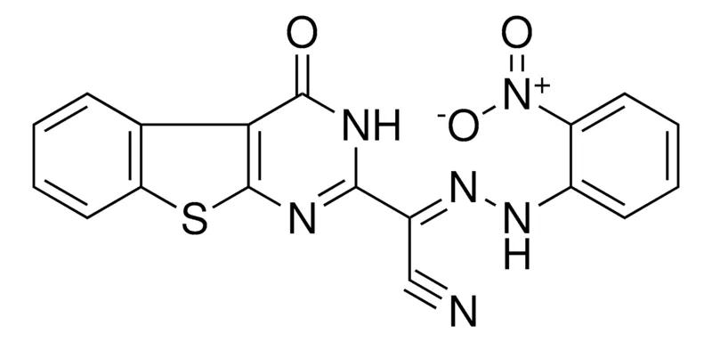 Sigma-Aldrich (2E)-[(2-NITROPHENYL)HYDRAZONO](4-OXO-3,4-DIHYDRO[1]BENZOTHIENO[2,3-D]PYRIMIDIN-2-YL)ETHANENITRILE，AldrichCPR