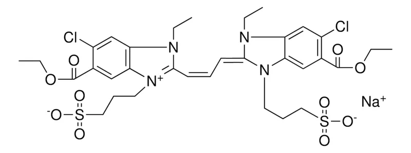 Sigma-Aldrich SODIUM 3-((2Z)-5-CHLORO-2-{(2Z)-3-[5-CHLORO-6-(ETHOXYCARBONYL)-3-ETHYL-1-(3-SULFONATOPROPYL)-3H-BENZIMIDAZOL-1-IUM-2-YL]-2-PROPENYLIDENE}-6-(ETHOXYCARBONYL)-3-ETHYL-1H-BENZIMIDAZOL-1(3H)-YL)-1-PROPANESULFONATE，AldrichCPR