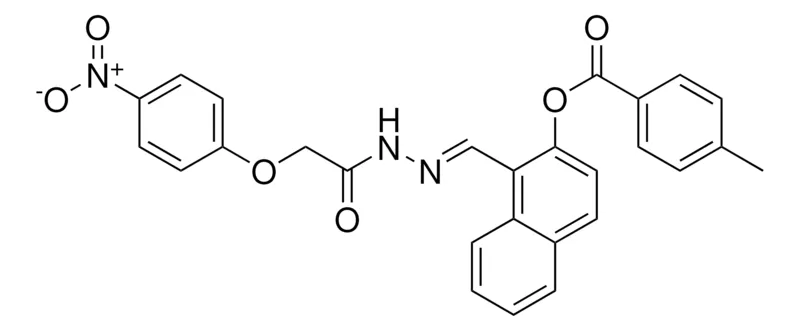 Sigma-Aldrich 1-(2-((4-NITROPHENOXY)ACETYL)CARBOHYDRAZONOYL)-2-NAPHTHYL 4-METHYLBENZOATE,AldrichCPR