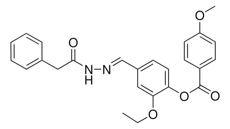 Sigma-Aldrich 2-ETHOXY-4-(2-(PHENYLACETYL)CARBOHYDRAZONOYL)PHENYL 4-METHOXYBENZOATE,AldrichCPR