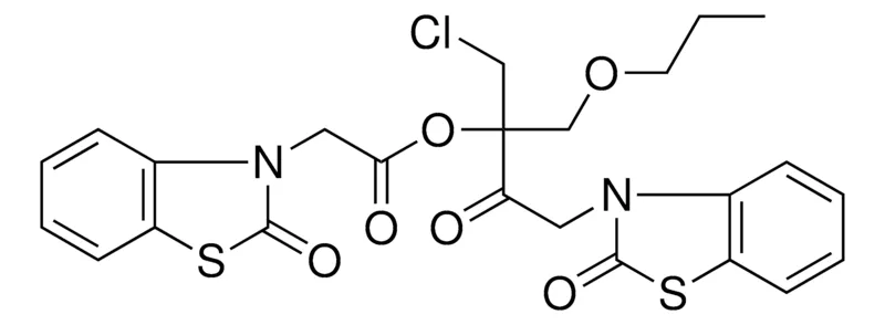 Sigma-Aldrich 1-(CHLOROMETHYL)-2-OXO-3-(2-OXO-1,3-BENZOTHIAZOL-3(2H)-YL)-1-(PROPOXYMETHYL)PROPYL (2-OXO-1,3-BENZOTHIAZOL-3(2H)-YL)ACETATE,AldrichCPR