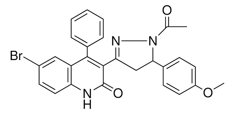 Sigma-Aldrich 3-(1-AC-5-(4-MEO-PH)-4,5-2H-1H-PYRAZOL-3-YL)-6-BROMO-4-PHENYL-1H-QUINOLIN-2-ONE,AldrichCPR