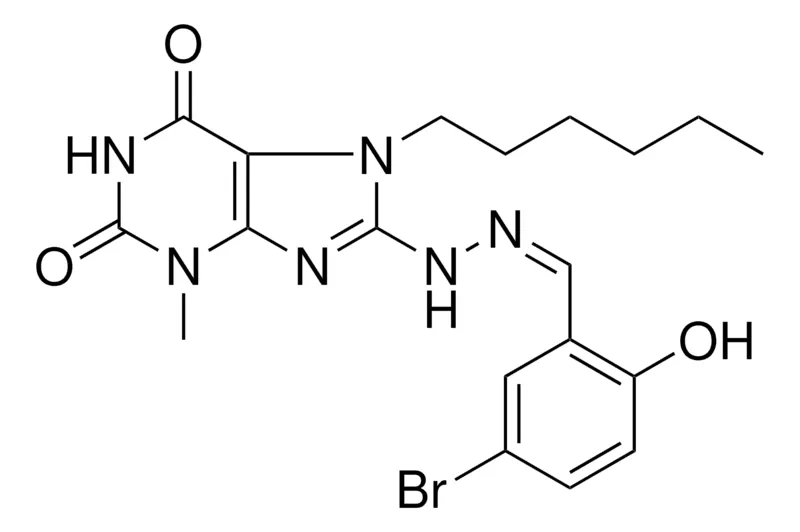 Sigma-Aldrich 8-(N'-(5-BR-2-HO-BENZYLIDENE)-HYDRAZINO)-7-HEXYL-3-ME-3,7-2H-PURINE-2,6-DIONE,AldrichCPR