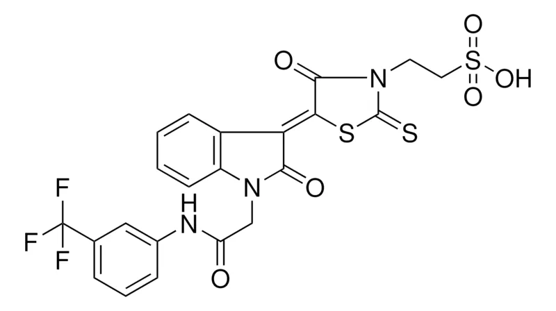 Sigma-Aldrich 2-[(5Z)-4-OXO-5-(2-OXO-1-{2-OXO-2-[3-(TRIFLUOROMETHYL)ANILINO]ETHYL}-1,2-DIHYDRO-3H-INDOL-3-YLIDENE)-2-THIOXO-1,3-THIAZOLIDIN-3-YL]ETHANESULFONIC ACID，AldrichCPR