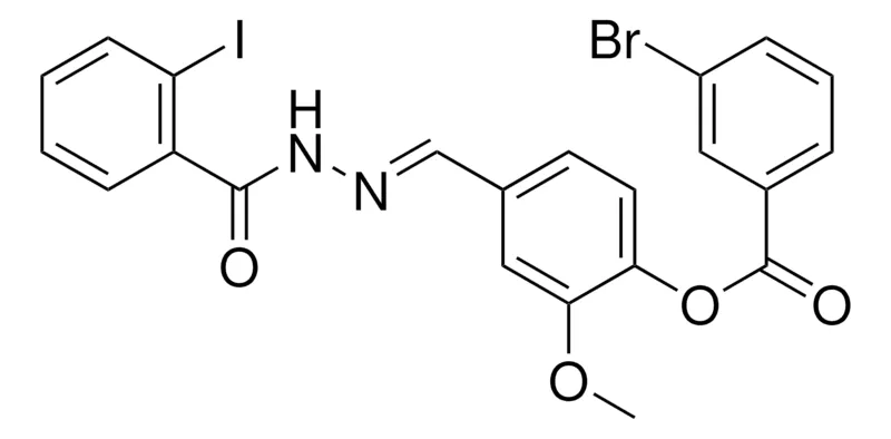 Sigma-Aldrich 4-(2-(2-IODOBENZOYL)CARBOHYDRAZONOYL)-2-METHOXYPHENYL 3-BROMOBENZOATE,AldrichCPR
