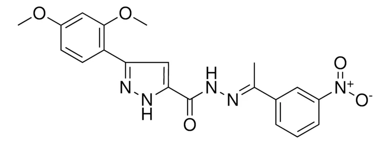 Sigma-Aldrich 5(2,4-DI-MEO-PH)2H-PYRAZOLE3CARBOXYLIC ACID (1-(3-NITRO-PH)-ETHYLIDENE)HYDRAZIDE，AldrichCPR