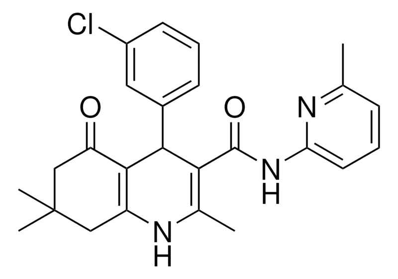 Sigma-Aldrich 4-(3-CHLOROPHENYL)-2,7,7-TRIMETHYL-N-(6-METHYL-2-PYRIDINYL)-5-OXO-1,4,5,6,7,8-HEXAHYDRO-3-QUINOLINECARBOXAMIDE,AldrichCPR