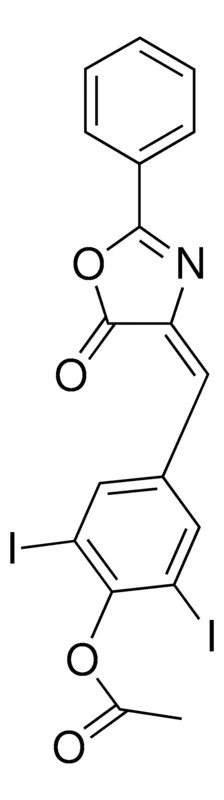 Sigma-Aldrich 2,6-DIIODO-4-(5-OXO-2-PHENYL-2-OXAZOLIN-4-YLIDENEMETHYL)PHENYL ACETATE,AldrichCPR