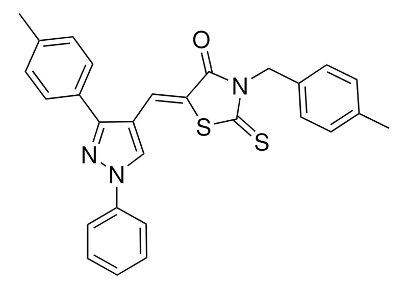 Sigma-Aldrich (5Z)-3-(4-METHYLBENZYL)-5-{[3-(4-METHYLPHENYL)-1-PHENYL-1H-PYRAZOL-4-YL]METHYLENE}-2-THIOXO-1,3-THIAZOLIDIN-4-ONE，AldrichCPR