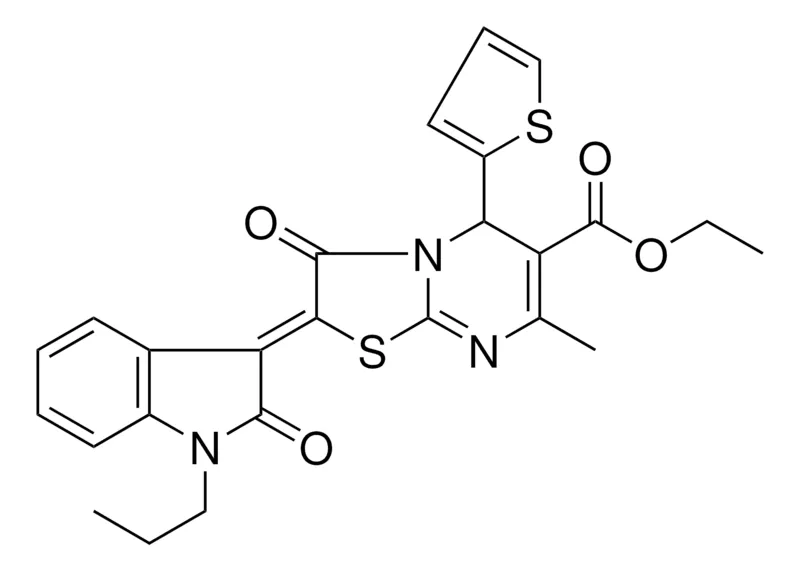 Sigma-Aldrich ETHYL (2Z)-7-METHYL-3-OXO-2-(2-OXO-1-PROPYL-1,2-DIHYDRO-3H-INDOL-3-YLIDENE)-5-(2-THIENYL)-2,3-DIHYDRO-5H-[1,3]THIAZOLO[3,2-A]PYRIMIDINE-6-CARBOXYLATE，AldrichCPR