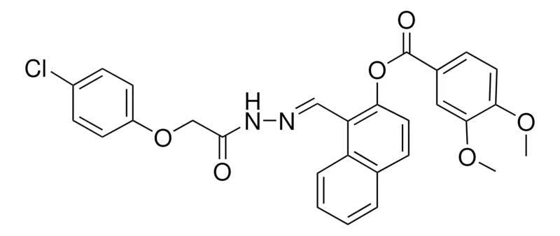Sigma-Aldrich 1-(2-((4-CHLOROPHENOXY)ACETYL)CARBOHYDRAZONOYL)-2-NAPHTHYL 3,4-DIMETHOXYBENZOATE,AldrichCPR