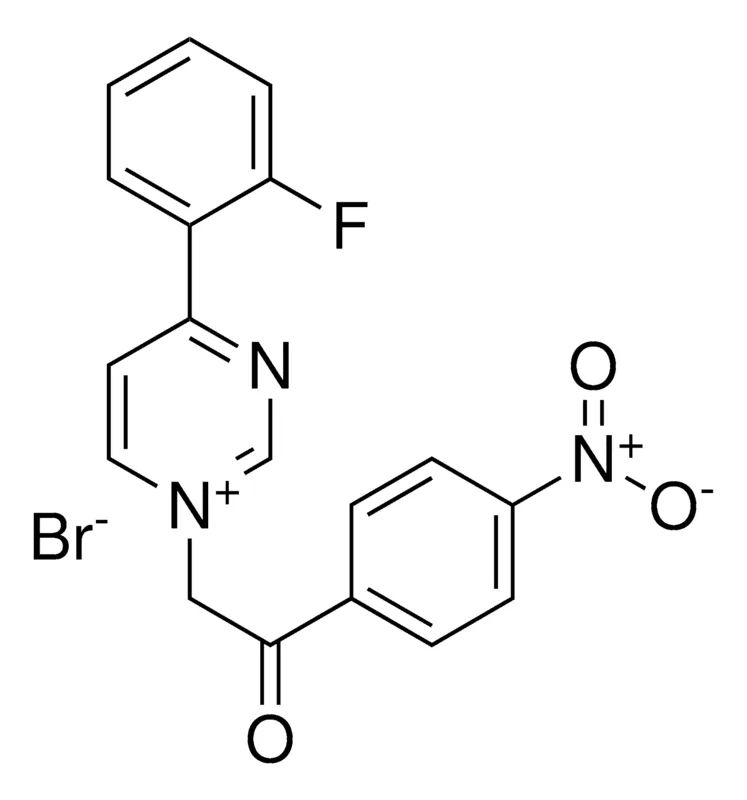 Sigma-Aldrich 4-(2-FLUOROPHENYL)-1-(2-(4-NITROPHENYL)-2-OXOETHYL)PYRIMIDIN-1-IUM BROMIDE,AldrichCPR
