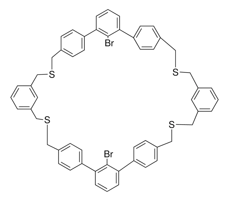 Sigma-Aldrich 54,60-DIBROMO-12,20,36,44-TETRATHIANONACYCLO[44.2.2.2(7,10).2(22,25).2(31,34).1(2,6).1(14,18).1(26,30).1(38,42)]HEXACONTA-1(48),2(60),3,5,7,9,14(57),15,17,22,24,26(54),27,29,31,33,38(51),39,41,46,49,52,55,58-TETRACOSAENE，AldrichCPR