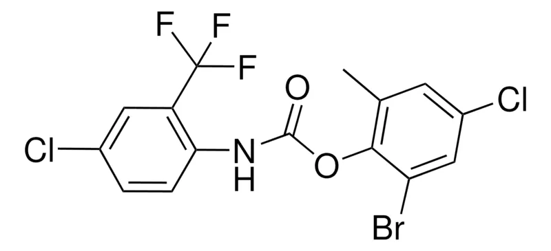 Sigma-Aldrich 2-BROMO-4-CHLORO-6-METHYLPHENYL N-(4-CHLORO-2-(TRIFLUOROMETHYL)PHENYL)CARBAMATE,AldrichCPR