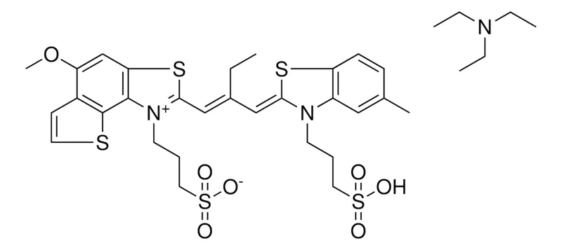 Sigma-Aldrich 3-(5-METHOXY-2-{(1E)-2-[(Z)-(5-METHYL-3-(3-SULFOPROPYL)-1,3-BENZOTHIAZOL-2(3H)-YLIDENE)METHYL]-1-BUTENYL}THIENO[2,3-E][1,3]BENZOTHIAZOL-1-IUM-1-YL)-1-PROPANESULFONATE COMPOUND WITH N,N,N-TRIETHYLAMINE，AldrichCPR