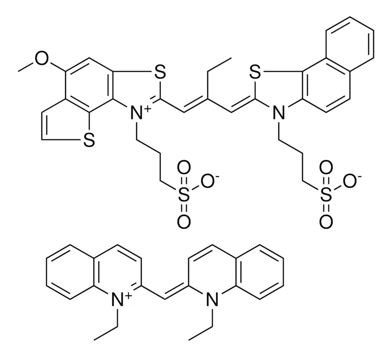 Sigma-Aldrich 1-ETHYL-2-[(E)-(1-ETHYL-2(1H)-QUINOLINYLIDENE)METHYL]QUINOLINIUM 3-((2Z)-2-{(2E)-2-ETHYL-3-[5-METHOXY-1-(3-SULFONATOPROPYL)THIENO[2,3-E][1,3]BENZOTHIAZOL-1-IUM-2-YL]-2-PROPENYLIDENE}NAPHTHO[2,1-D][1,3]THIAZOL-3-YL)-1-PROPANESULFONATE，AldrichCPR