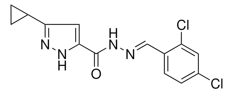 Sigma-Aldrich 5-CYCLOPROPYL-2H-PYRAZOLE-3-CARBOXYLIC ACID (2,4-DICHLORO-BENZYLIDENE)-HYDRAZIDE,AldrichCPR