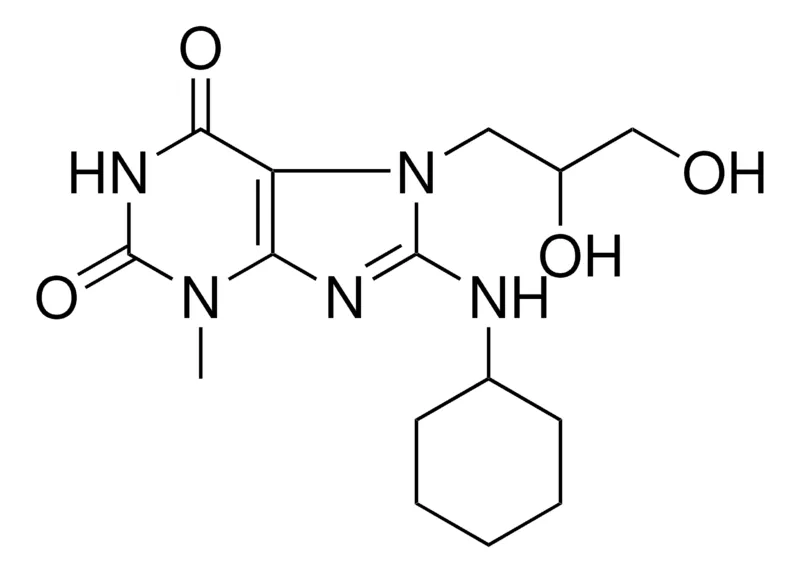 Sigma-Aldrich 8-(CYCLOHEXYLAMINO)-7-(2,3-DIHYDROXYPROPYL)-3-ME-3,7-DIHYDRO-1H-PURINE-2,6-DIONE,AldrichCPR