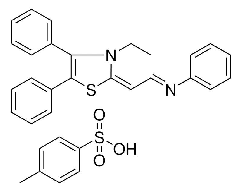 Sigma-Aldrich (2-(3-ET-4,5-DI-PH-3H-THIAZOL-2-YLIDENE)-ETHYLIDENE)PH-AMINE, P-TOLUENESULFONATE,AldrichCPR