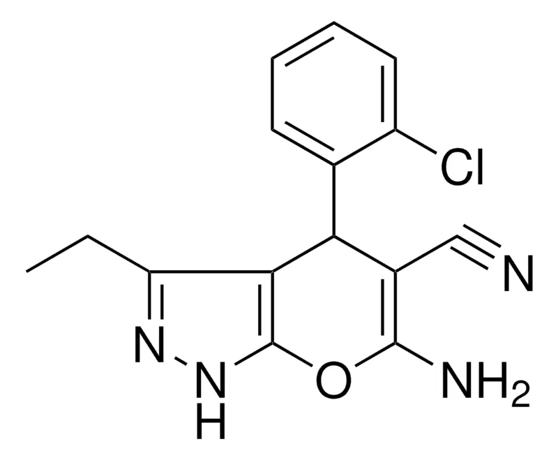 Sigma-Aldrich 6-AMINO-4-(2-CHLOROPHENYL)-3-ET-1,4-DIHYDROPYRANO(2,3-C)PYRAZOLE-5-CARBONITRILE,AldrichCPR