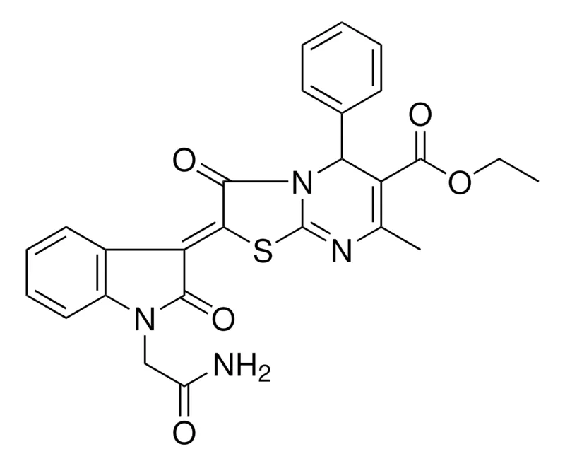 Sigma-Aldrich ETHYL (2Z)-2-[1-(2-AMINO-2-OXOETHYL)-2-OXO-1,2-DIHYDRO-3H-INDOL-3-YLIDENE]-7-METHYL-3-OXO-5-PHENYL-2,3-DIHYDRO-5H-[1,3]THIAZOLO[3,2-A]PYRIMIDINE-6-CARBOXYLATE，AldrichCPR