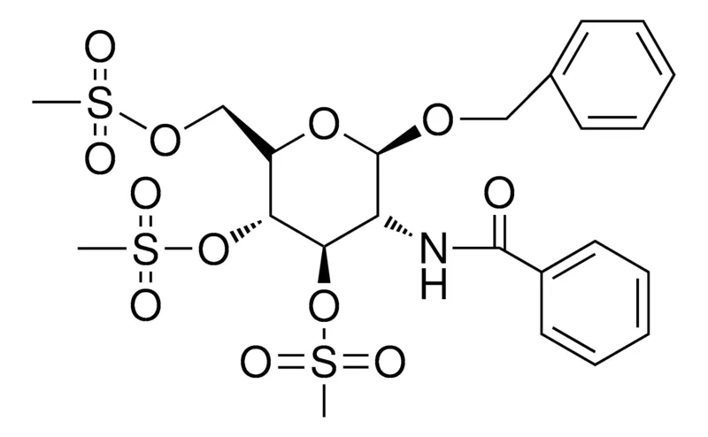 Sigma-Aldrich BENZYL 2-(BENZOYLAMINO)-2-DEOXY-3,4,6-TRIS-O-(METHYLSULFONYL)-BETA-D-GLUCOPYRANOSIDE,AldrichCPR