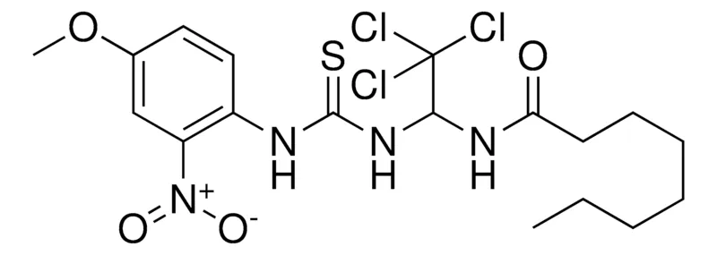 Sigma-Aldrich OCTANOIC ACID (2,2,2-TRICHLORO-1-(3-(4-MEO-2-NITRO-PH)-THIOUREIDO)-ETHYL)-AMIDE，AldrichCPR