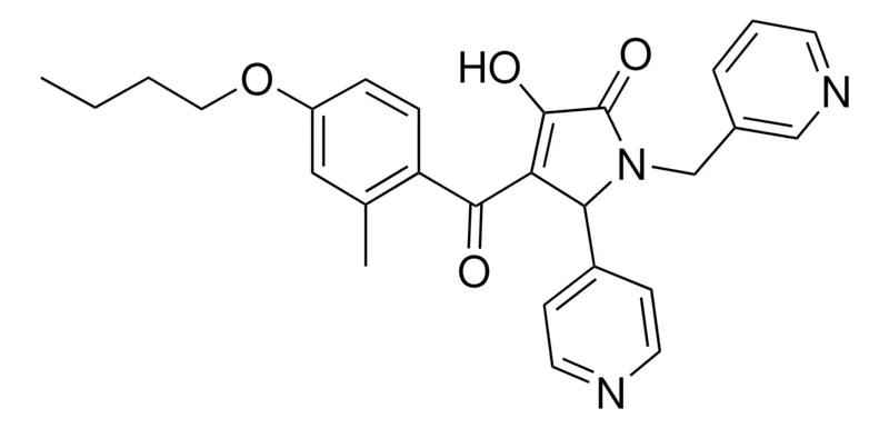 Sigma-Aldrich 4-(4-BUTOXY-2-METHYLBENZOYL)-3-HYDROXY-5-(4-PYRIDINYL)-1-(3-PYRIDINYLMETHYL)-1,5-DIHYDRO-2H-PYRROL-2-ONE,AldrichCPR