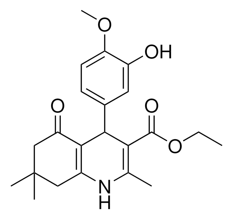 Sigma-Aldrich ETHYL 4-(3-HYDROXY-4-METHOXYPHENYL)-2,7,7-TRIMETHYL-5-OXO-1,4,5,6,7,8-HEXAHYDRO-3-QUINOLINECARBOXYLATE,AldrichCPR