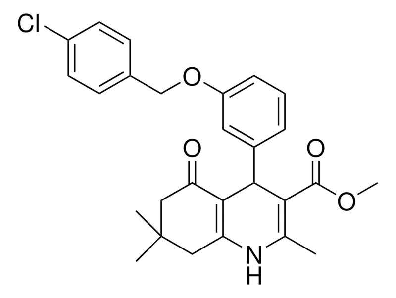 Sigma-Aldrich METHYL 4-(3-((4-CHLOROBENZYL)OXY)PHENYL)-2,7,7-TRIMETHYL-5-OXO-1,4,5,6,7,8-HEXAHYDRO-3-QUINOLINECARBOXYLATE,AldrichCPR