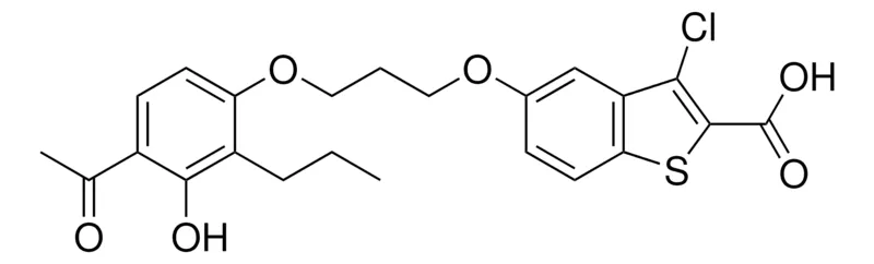 Sigma-Aldrich 5-[3-(4-ACETYL-3-HYDROXY-2-PROPYLPHENOXY)PROPOXY]-3-CHLORO-1-BENZOTHIOPHENE-2-CARBOXYLIC ACID，AldrichCPR