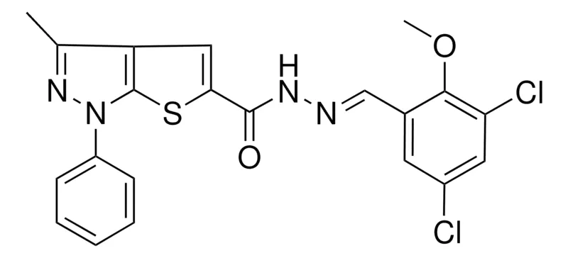 Sigma-Aldrich N'-[(E)-(3,5-DICHLORO-2-METHOXYPHENYL)METHYLIDENE]-3-METHYL-1-PHENYL-1H-THIENO[2,3-C]PYRAZOLE-5-CARBOHYDRAZIDE，AldrichCPR