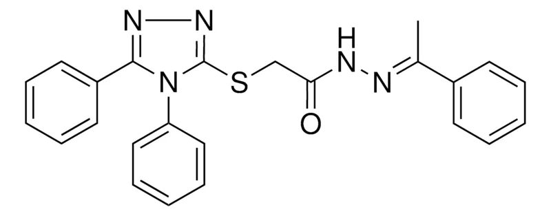 Sigma-Aldrich 2(4,5-DI-PH-4H(1,2,4)TRIAZOL-3-YLSULFANYL)ACETIC ACID (1-PH-ETHYLIDENE)HYDRAZIDE,AldrichCPR